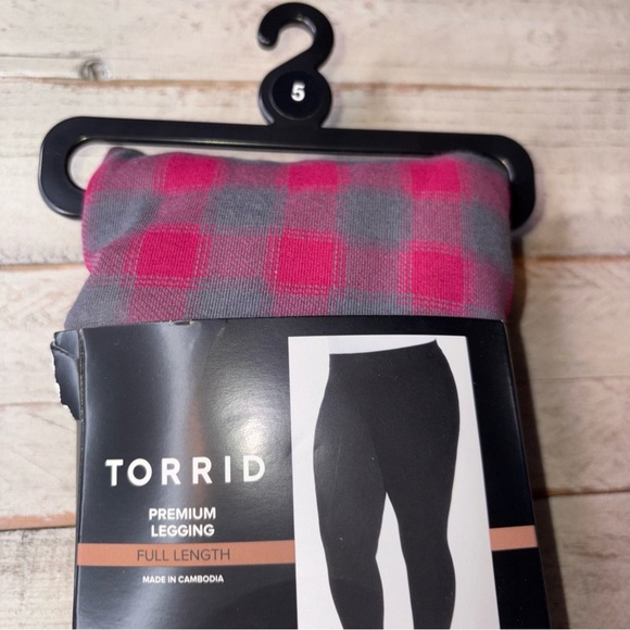 TORRID FULL LENGTH SIGNATURE WAIST PREMIUM LEGGINGS SIZE 5X Scarlett Plaid - Picture 7 of 15